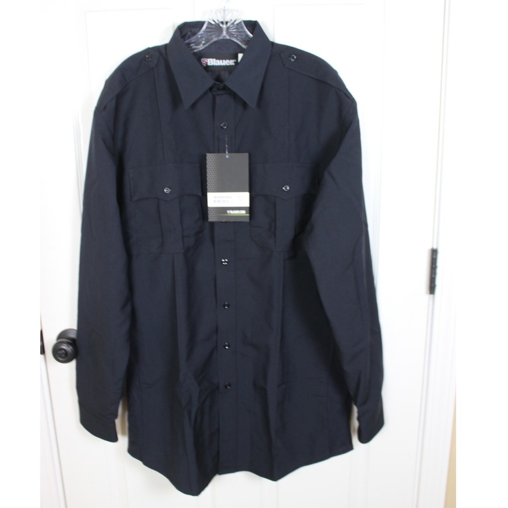 Blauer 8906 Dark Navy Long Sleeve Super Shirt Tactical Uniform 16.5 37 NEW